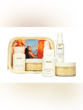 OUAI St. Barts Travel Set Body Cleanser Cream Mist Tropical Scent NEW